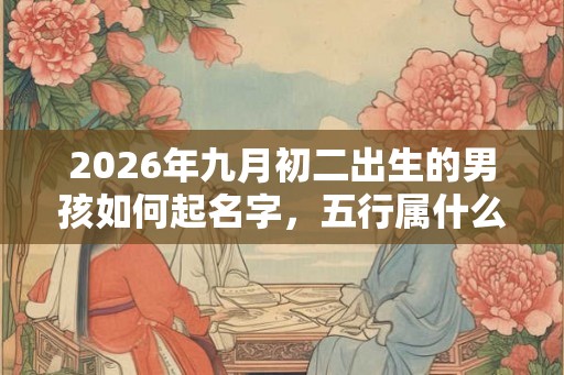 2026年九月初二出生的男孩如何起名字，五行属什么