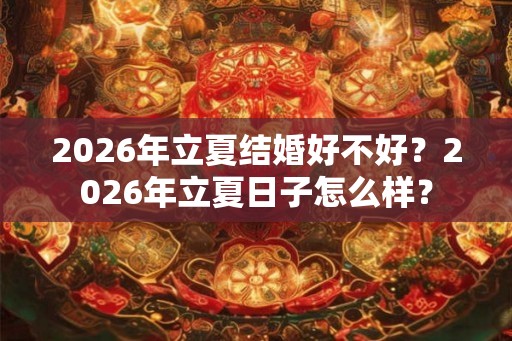 2026年立夏结婚好不好？2026年立夏日子怎么样？