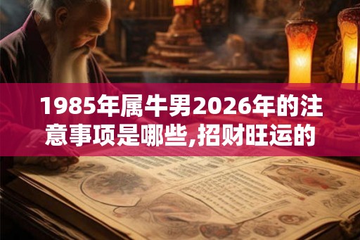 1985年属牛男2026年的注意事项是哪些,招财旺运的吉祥物是什么