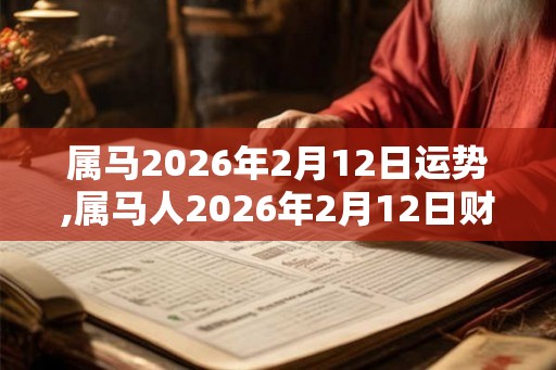 属马2026年2月12日运势,属马人2026年2月12日财运,生肖马2026年2月12日运势