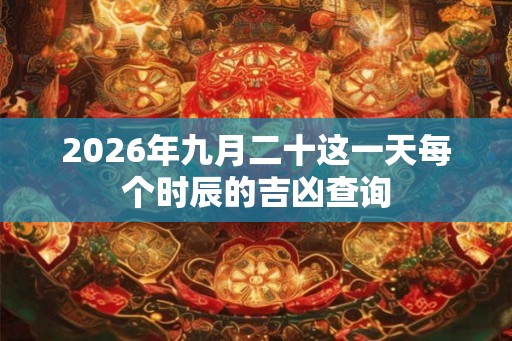2026年九月二十这一天每个时辰的吉凶查询