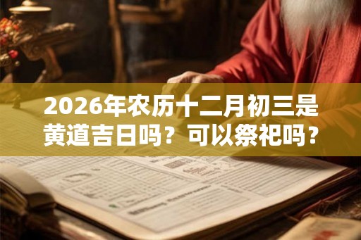 2026年农历十二月初三是黄道吉日吗？可以祭祀吗？