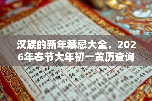 汉族的新年禁忌大全,2026年春节大年初一黄历查询! 汉族的新年禁忌大全,2026年春节大年初一黄历查询!