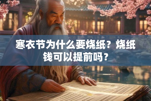 寒衣节为什么要烧纸？烧纸钱可以提前吗？
