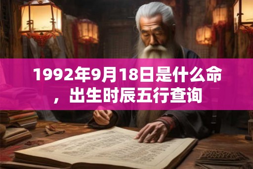 1992年9月18日是什么命，出生时辰五行查询