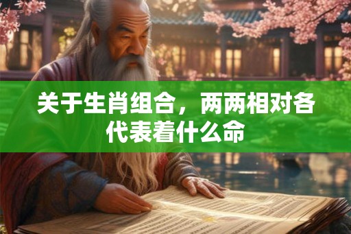关于生肖组合，两两相对各代表着什么命