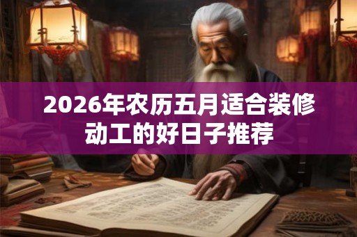 2026年农历五月适合装修动工的好日子推荐