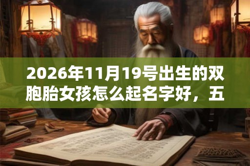 2026年11月19号出生的双胞胎女孩怎么起名字好，五行属什么？