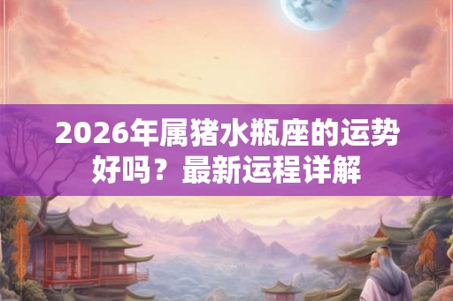 2026年属猪水瓶座的运势好吗?最新运程详解 2026年属猪水瓶座的运势好吗?最新运程详解