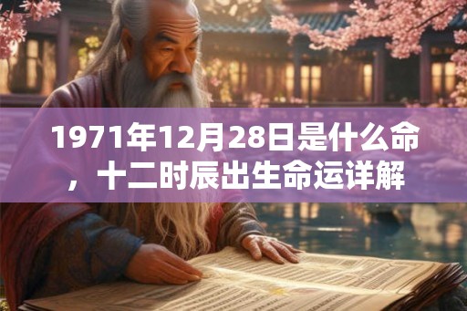 1971年12月28日是什么命，十二时辰出生命运详解