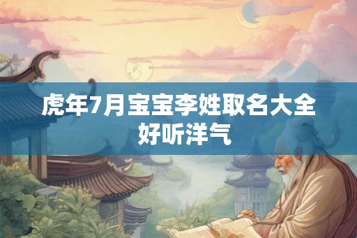 虎年7月宝宝李姓取名大全  好听洋气