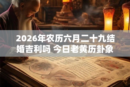 2026年农历六月二十九结婚吉利吗 今日老黄历卦象 2026年农历六月二十九结婚吉利吗 今日老黄历卦象