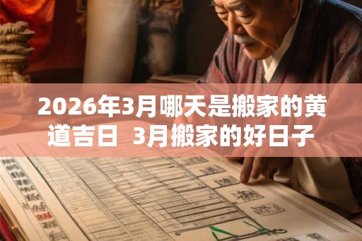 2026年3月哪天是搬家的黄道吉日  3月搬家的好日子