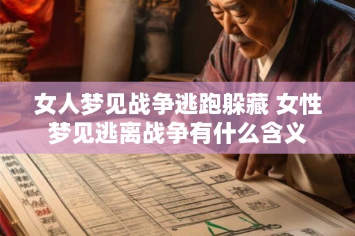 女人梦见战争逃跑躲藏 女性梦见逃离战争有什么含义