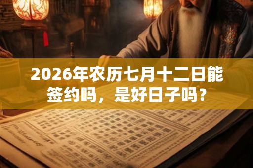 2026年农历七月十二日能签约吗，是好日子吗？
