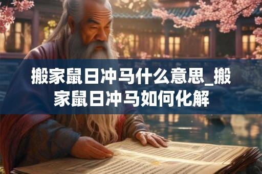 搬家鼠日冲马什么意思_搬家鼠日冲马如何化解