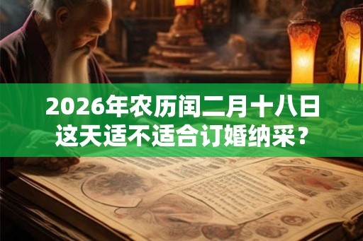 2026年农历闰二月十八日这天适不适合订婚纳采？