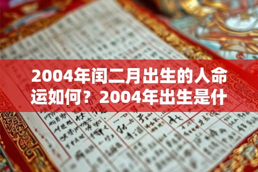 2004年闰二月出生的人命运如何？2004年出生是什么命？