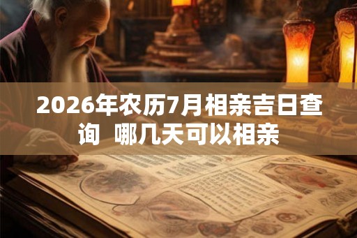 2026年农历7月相亲吉日查询 哪几天可以相亲 2026年农历7月相亲吉日查询 哪几天可以相亲