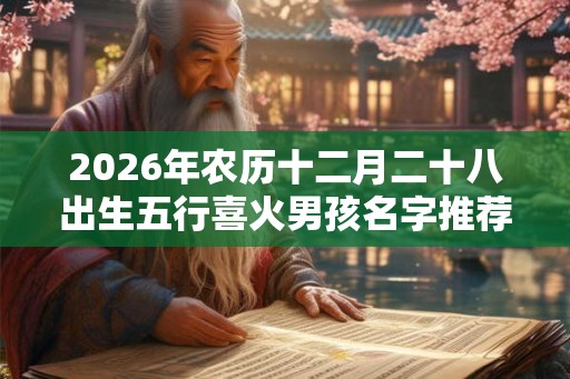 2026年农历十二月二十八出生五行喜火男孩名字推荐