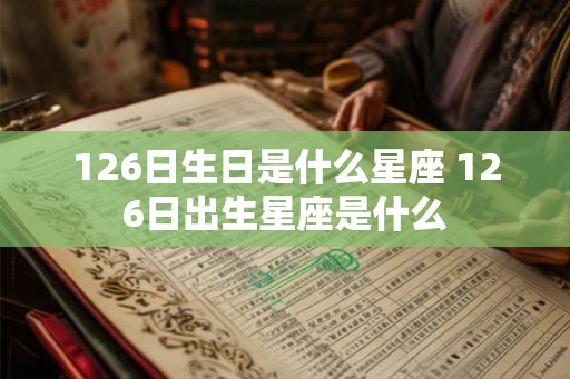 126日生日是什么星座 126日出生星座是什么