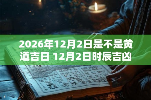 2026年12月2日是不是黄道吉日 12月2日时辰吉凶