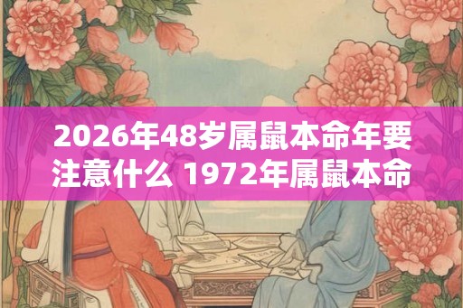 2026年48岁属鼠本命年要注意什么 1972年属鼠本命年运势
