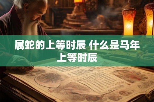 属蛇的上等时辰 什么是马年上等时辰