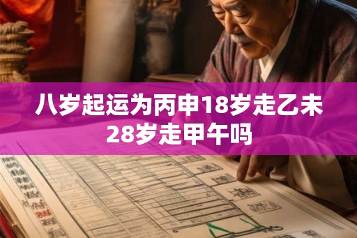 八岁起运为丙申18岁走乙未28岁走甲午吗