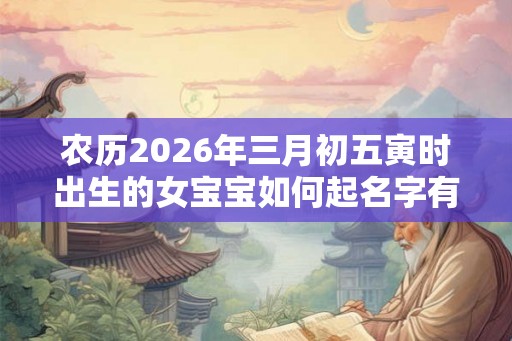 农历2026年三月初五寅时出生的女宝宝如何起名字有特色，五行属什么
