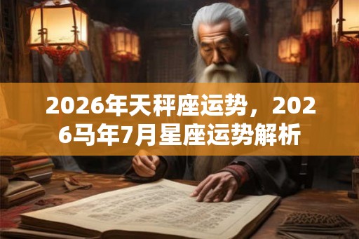 2026年天秤座运势，2026马年7月星座运势解析