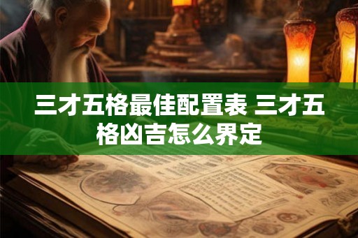 三才五格最佳配置表 三才五格凶吉怎么界定