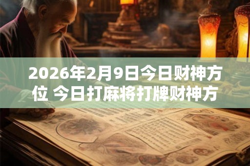 2026年2月9日今日财神方位 今日打麻将打牌财神方位