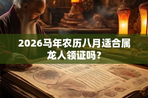 2026马年农历八月适合属龙人领证吗？