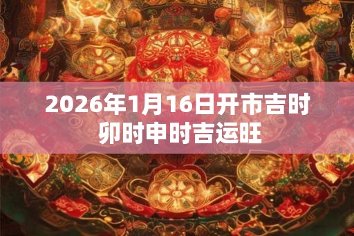 2026年1月16日开市吉时 卯时申时吉运旺