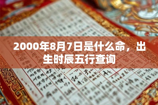 2000年8月7日是什么命,出生时辰五行查询 2000年8月7日是什么命,出生时辰五行查询