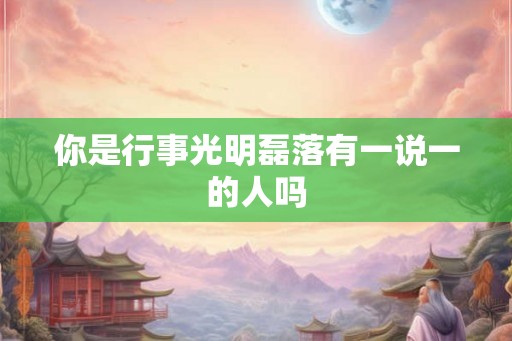 你是行事光明磊落有一说一的人吗 你是行事光明磊落有一说一的人吗