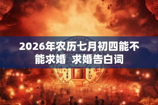 2026年农历七月初四能不能求婚  求婚告白词