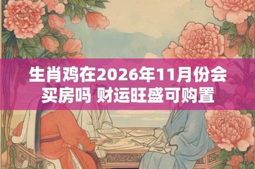 生肖鸡在2026年11月份会买房吗 财运旺盛可购置 生肖鸡在2026年11月份会买房吗 财运旺盛可购置
