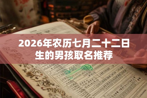 2026年农历七月二十二日生的男孩取名推荐 2026年农历七月二十二日生的男孩取名推荐