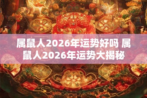 属鼠人2026年运势好吗 属鼠人2026年运势大揭秘