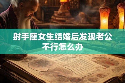 射手座女生结婚后发现老公不行怎么办