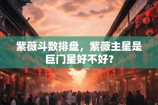 紫薇斗数排盘，紫薇主星是巨门星好不好？