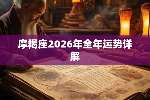 摩羯座2026年全年运势详解