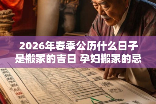 2026年春季公历什么日子是搬家的吉日 孕妇搬家的忌讳