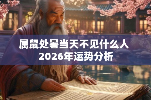 属鼠处暑当天不见什么人 2026年运势分析