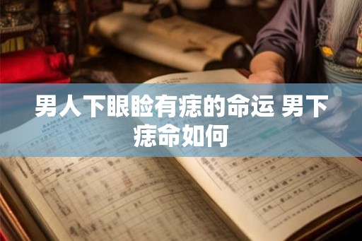 男人下眼睑有痣的命运 男下痣命如何