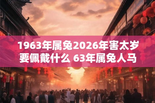 1963年属兔2026年害太岁要佩戴什么 63年属兔人马年犯太岁怎么化解