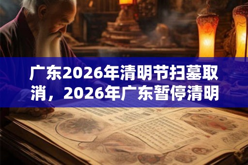 广东2026年清明节扫墓取消，2026年广东暂停清明节扫墓通知