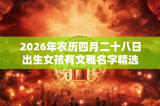 2026年农历四月二十八日出生女孩有文雅名字精选